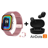 Audífonos Bluetooth Redmi Airdots 2 y Reloj Inteligente Y13 - Rosa