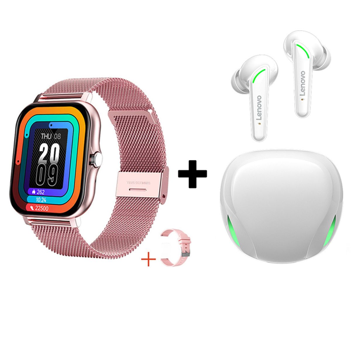 LENOVO - Audífonos Bluetooth Lenovo XT92 y Reloj Inteligente Y13 - Rosa