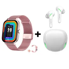 LENOVO - Audífonos Bluetooth XT92 y Reloj Inteligente Y13 - Rosa