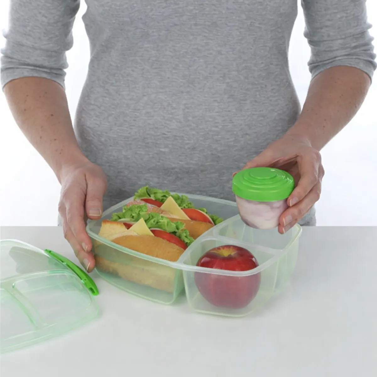 SISTEMA - Lonchera de 3 Secciones para Almuerzo de 2,0 Lts- Fabricado en Nueva Zelandia.