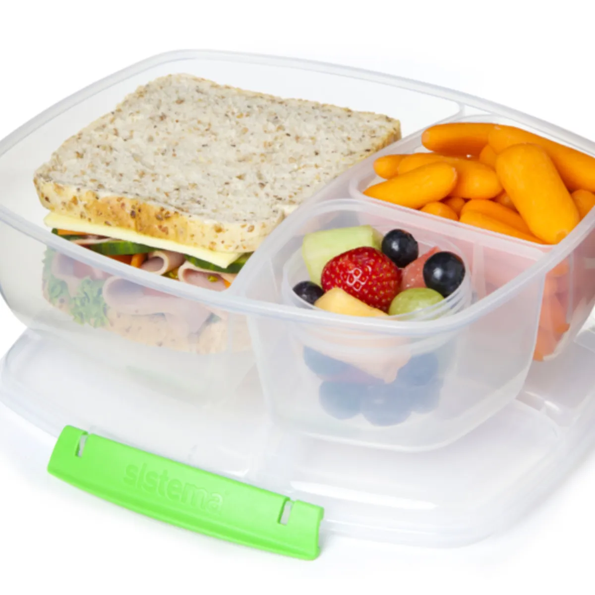 SISTEMA - Lonchera de 3 Secciones para Almuerzo de 2,0 Lts- Fabricado en Nueva Zelandia.