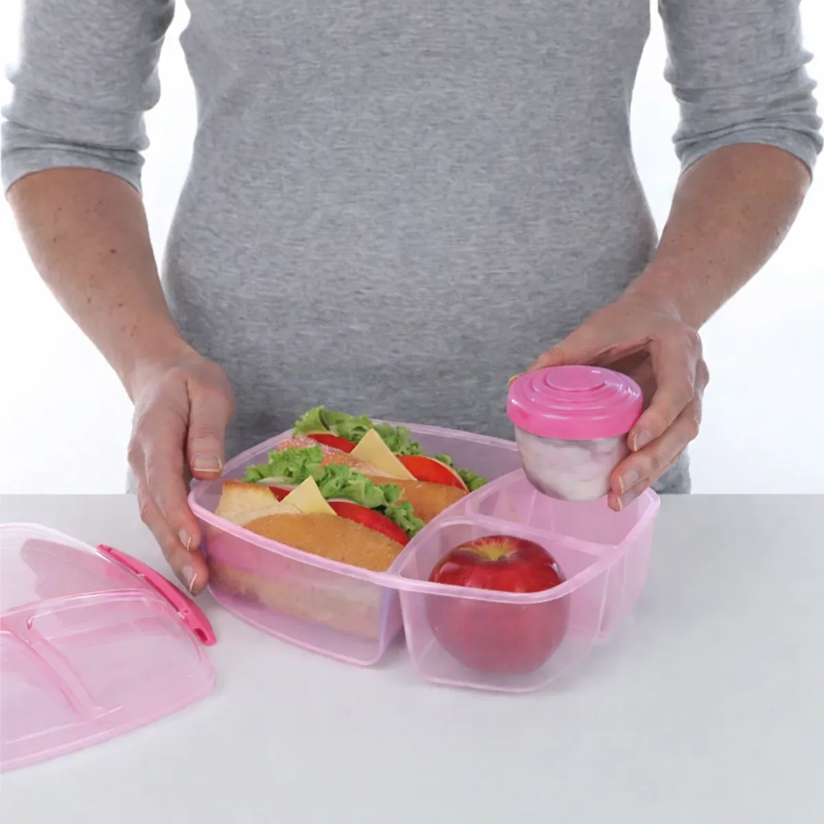 SISTEMA - Lonchera de 3 Secciones para Almuerzo de 2,0 Lts- Fabricado en Nueva Zelandia