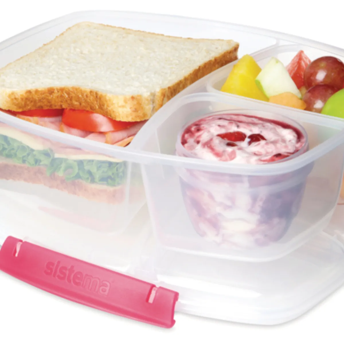 SISTEMA - Lonchera de 3 Secciones para Almuerzo de 2,0 Lts- Fabricado en Nueva Zelandia