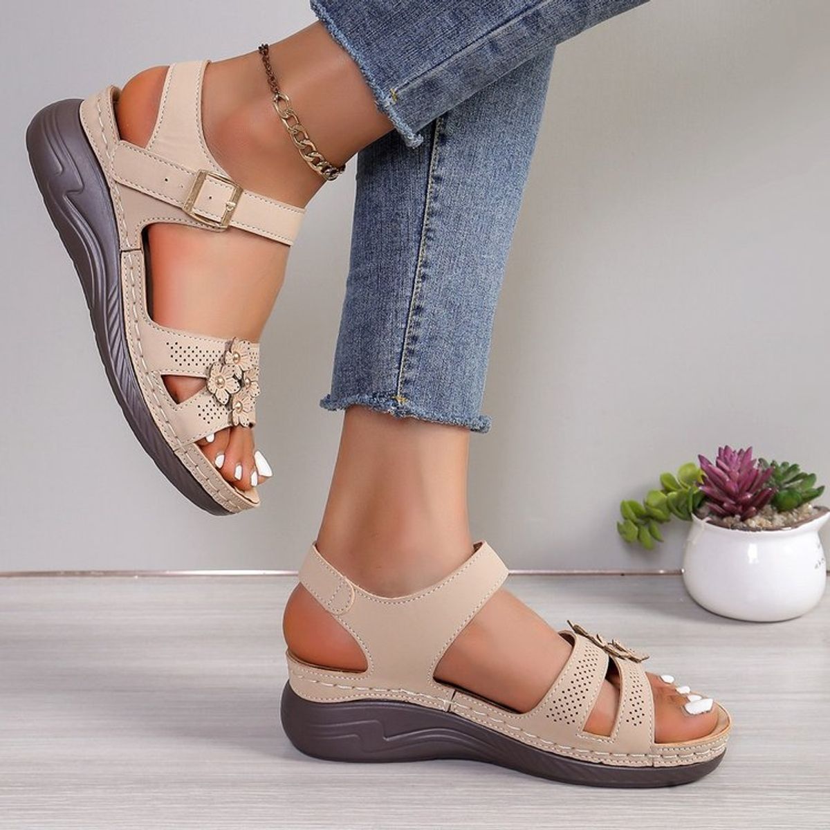 TIOZONEY - Sandalias informales para mujer