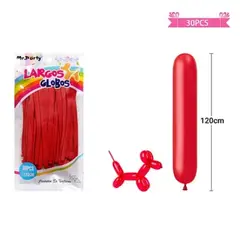 GENERICO - Globos largos rojo 120cm 30pcs