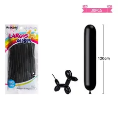 GENERICO - Globos largos negro 120cm 30pcs