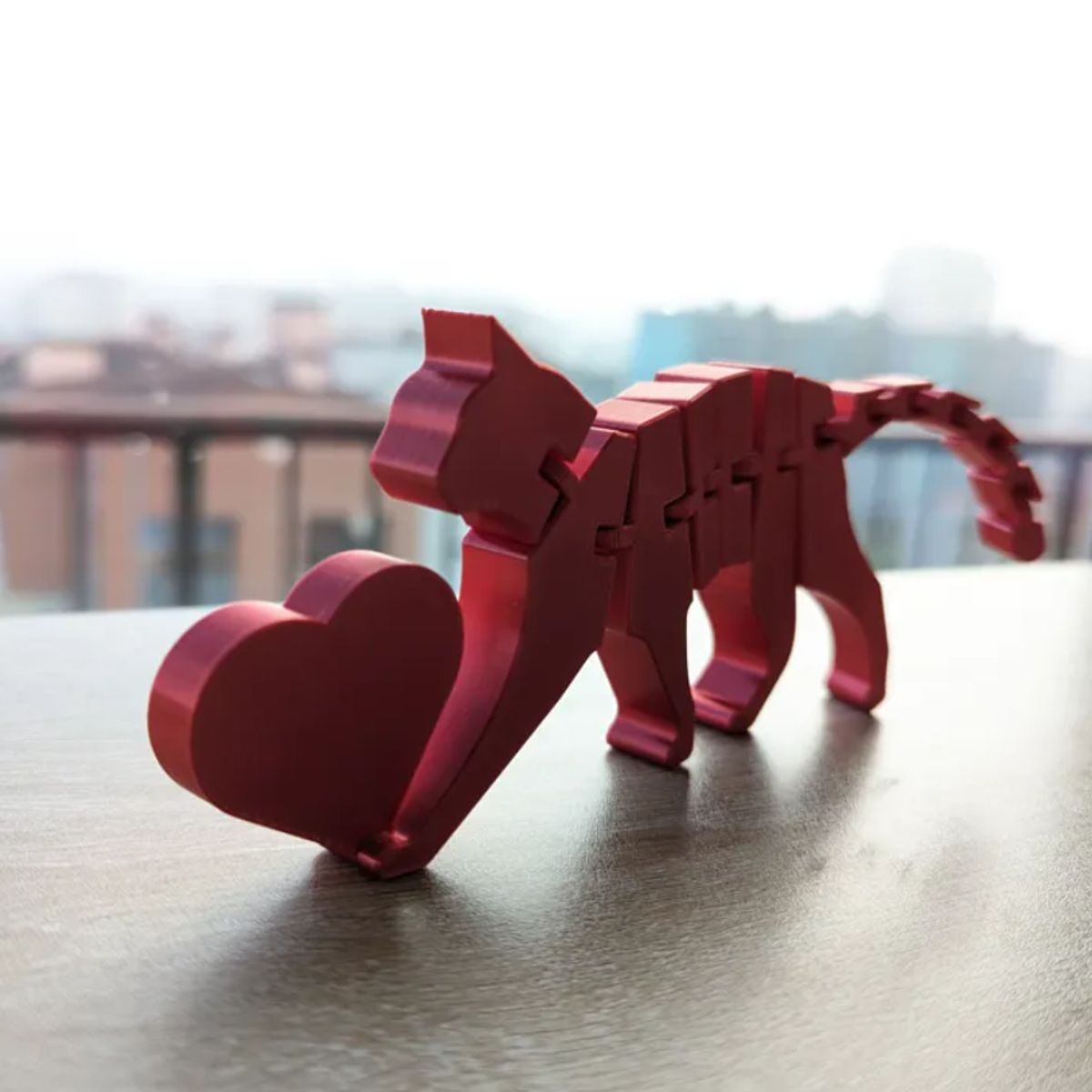 GENERICO - Figura decorativa Flexicat con corazón - San Valentín