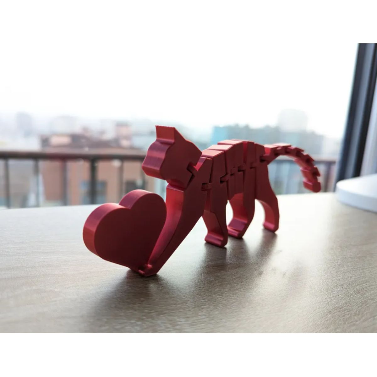 GENERICO - Figura decorativa Flexicat con corazón - San Valentín
