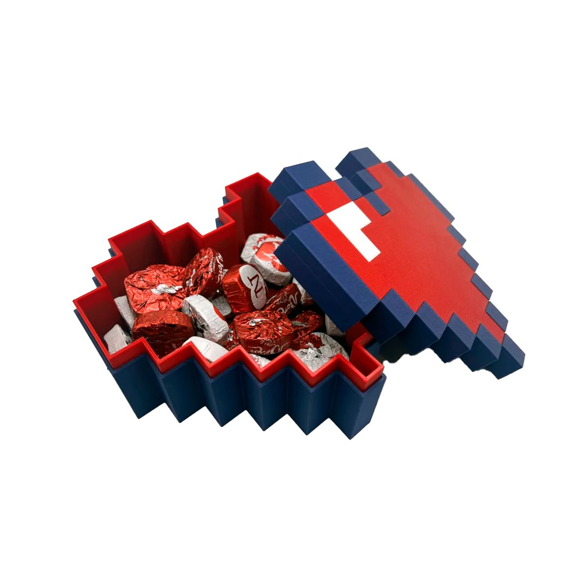 GENERICO - Caja de corazón de píxel de 8 bits para San Valentín