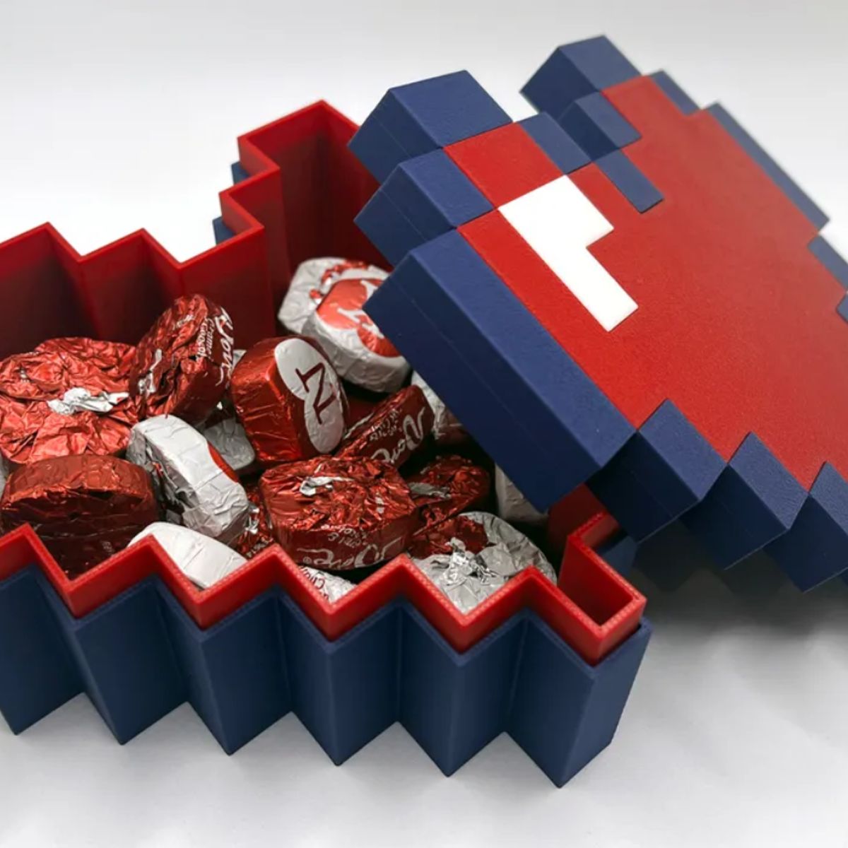 GENERICO - Caja de corazón de píxel de 8 bits para San Valentín