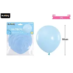 GENERICO - Globo de látex color pastel azul 90cm