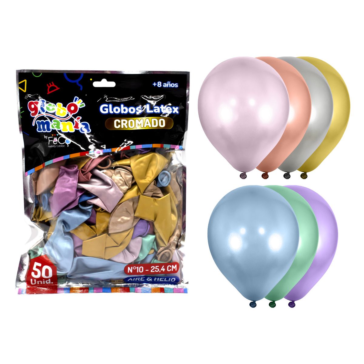 GENERICO - GLOBO 10 CHROME MIX X50UNI