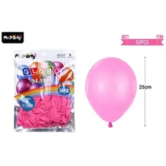 GENERICO - Globos de látex rosa claro mate 25cm 50pcs