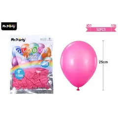 GENERICO - Globos de látex rojo rosa mate 25cm 50pcs