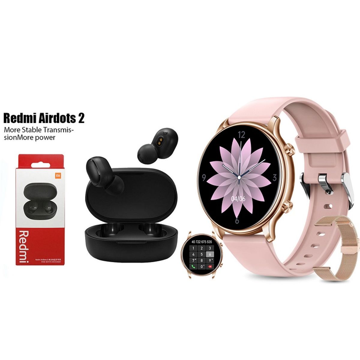 XIAOMI - Y66 Smartwatch+Audífonos  Auriculares Bluetooth XIAOMI Redmi AirDots2