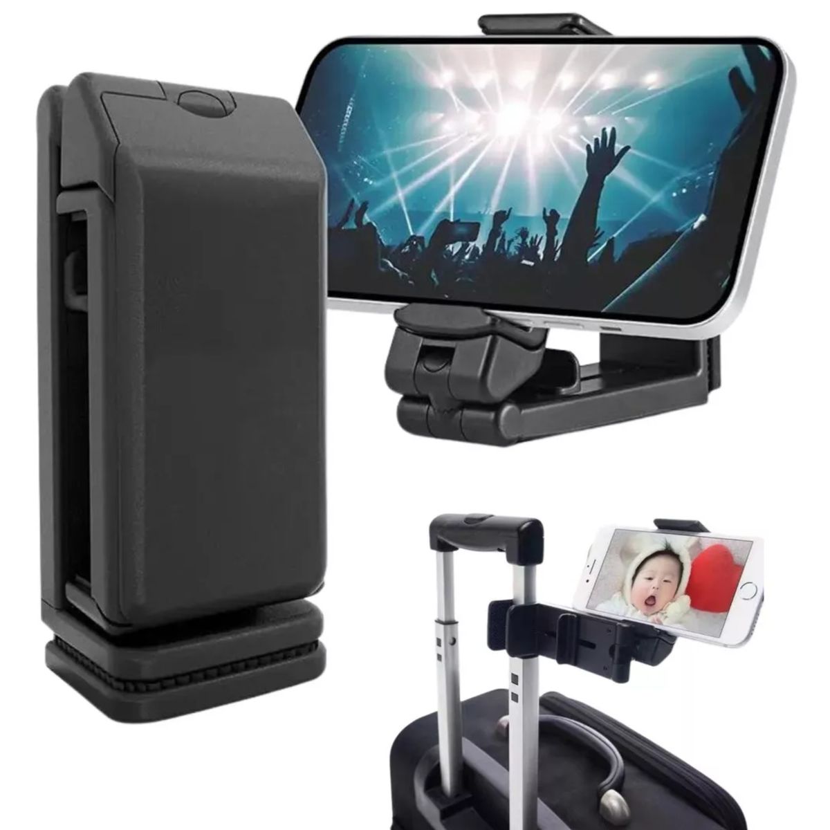 GENERICO - Soporte Giratorio 360° Para Teléfono Celular EquipajeMaleta de Viaje