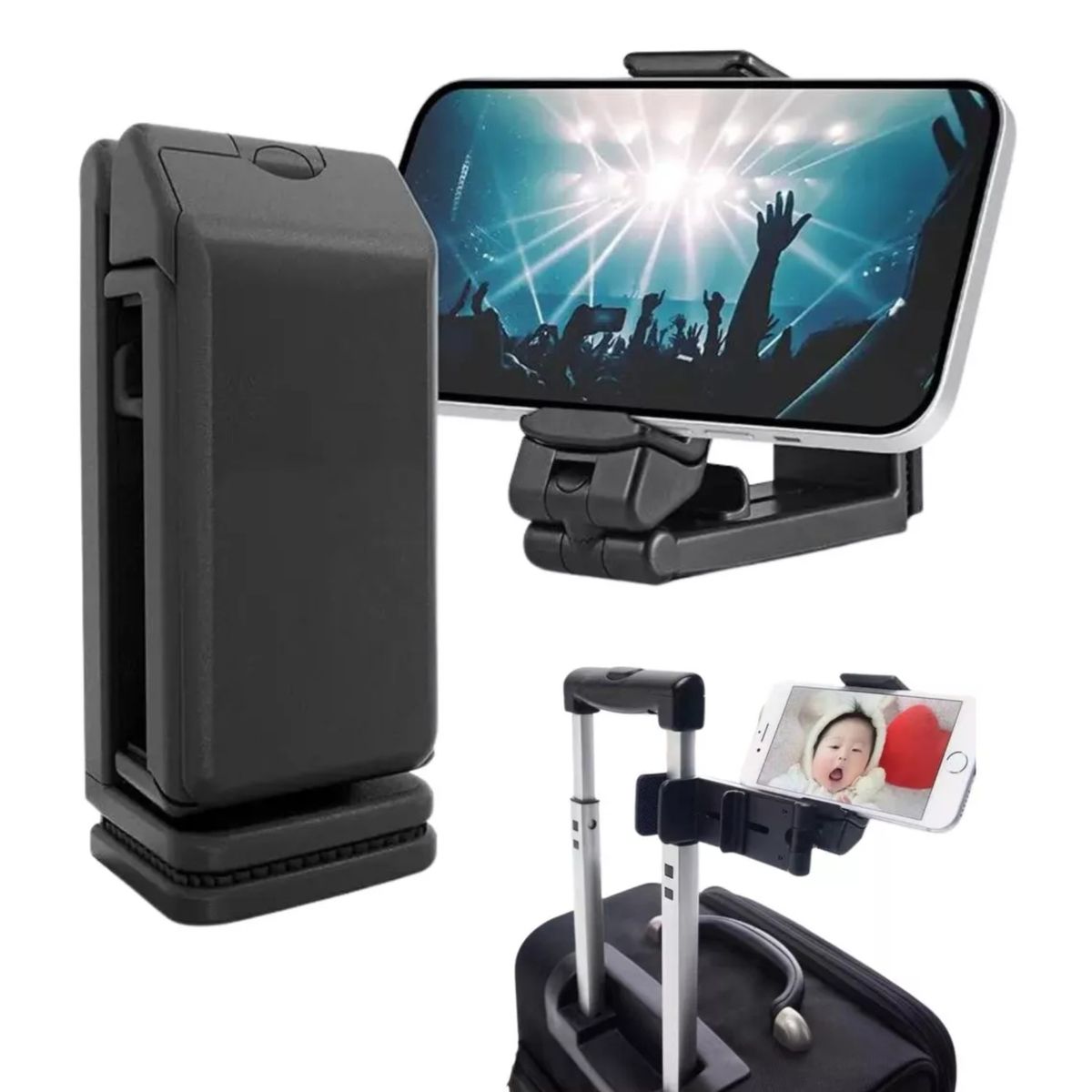 GENERICO - Soporte Giratorio 360° Para Teléfono Celular EquipajeMaleta de Viaje
