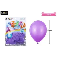 GENERICO - Globos de látex morado mate 25cm 50pcs