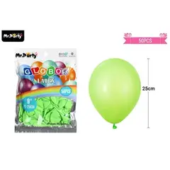 GENERICO - Globos de látex verde mate 25cm 50pcs