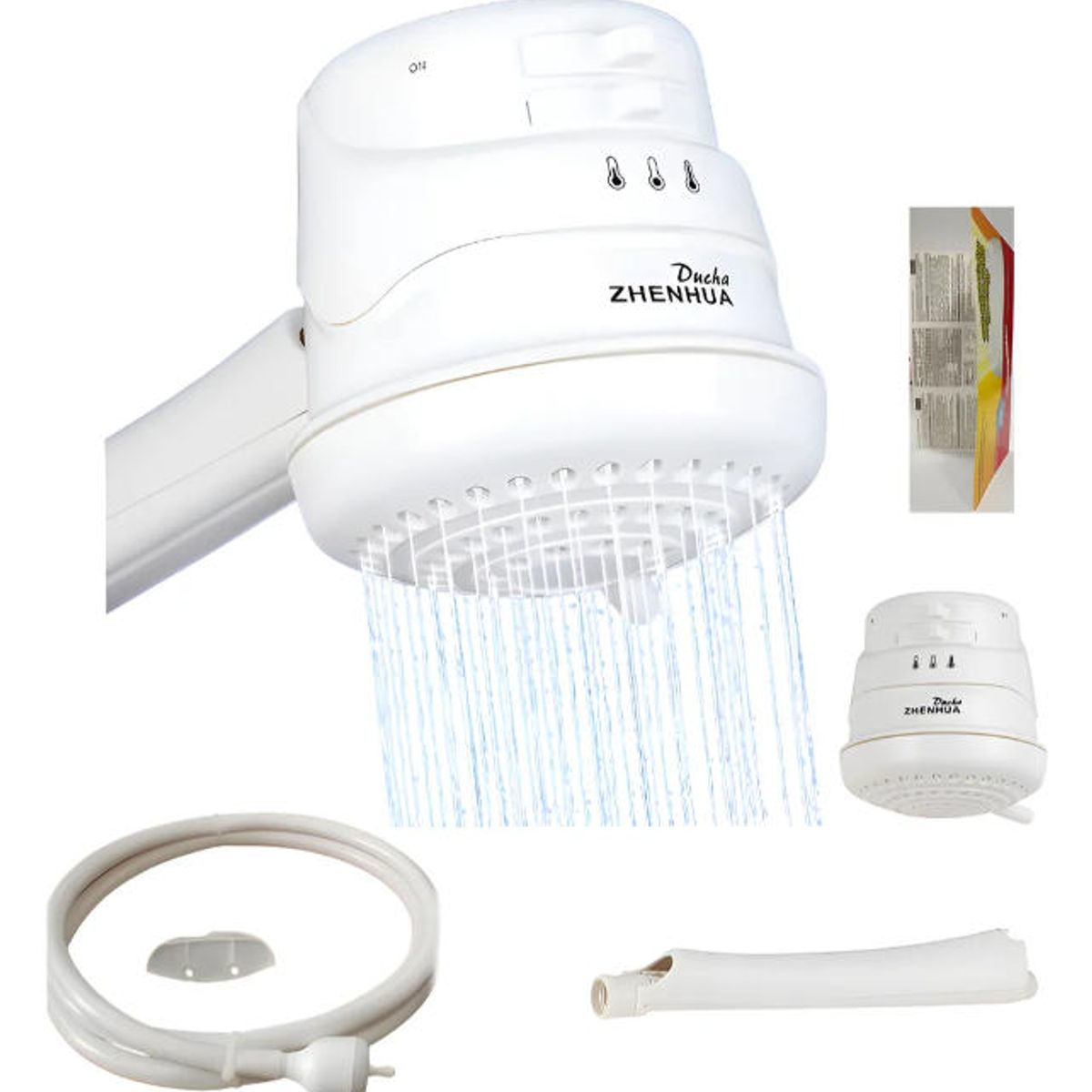 GENERICO - Super Ducha Calor 220 Volt 5500w + Brazo Para Ducha Blanco