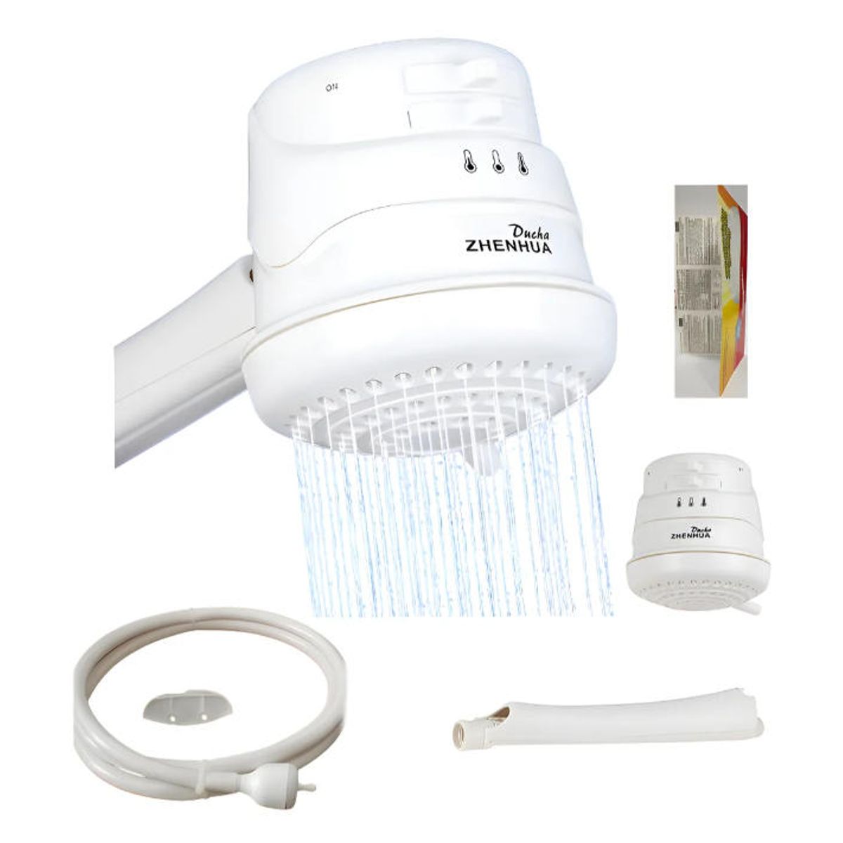 GENERICO - Super Ducha Calor 220 Volt 5500w + Brazo Para Ducha Blanco