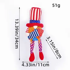 GANGLIAN - 1 Pz Patriótico No Rostro Piernas Largas, Estrellas y Franjas, Poliéster, Decoración Día Independencia y Memoria