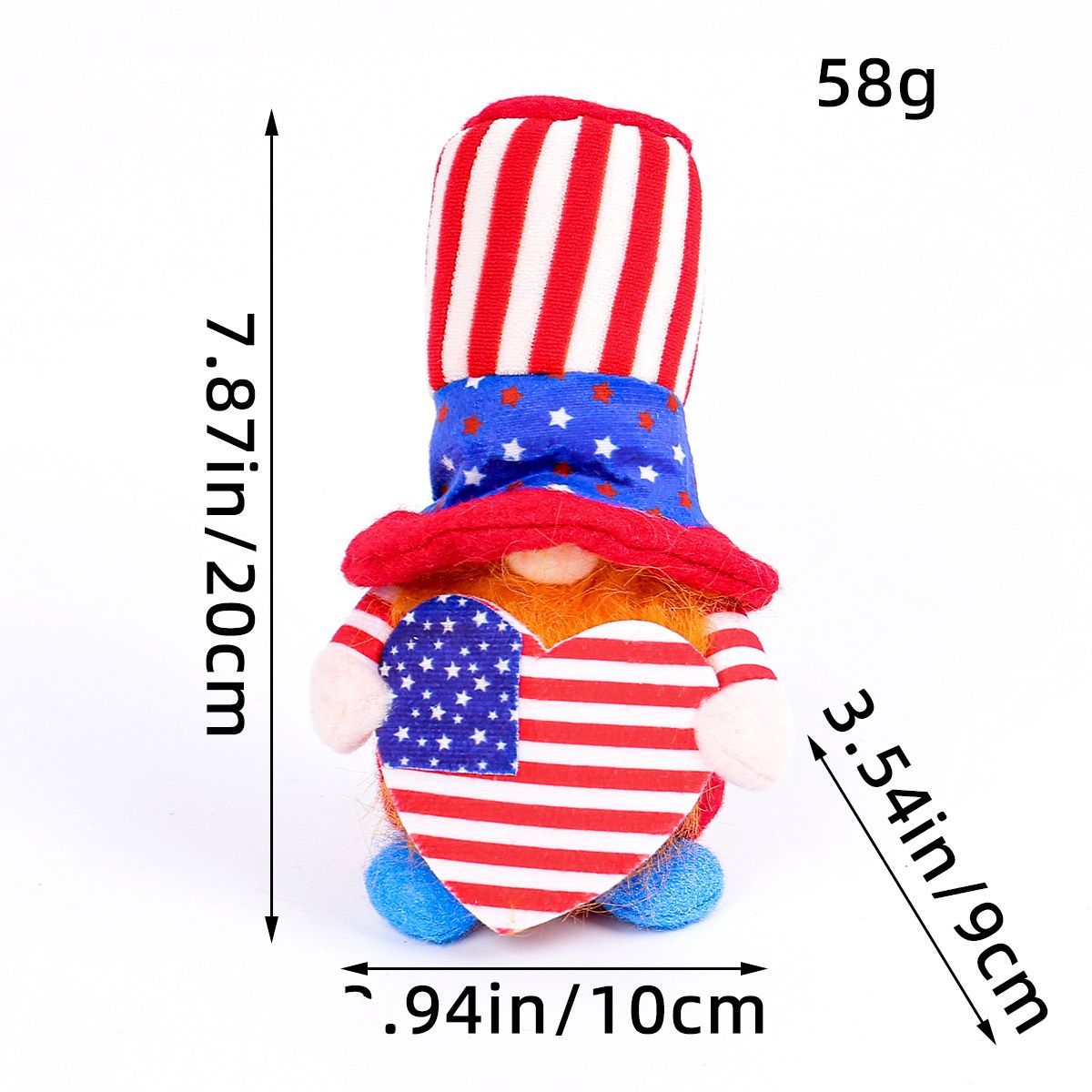 GANGLIAN - 1 Pz Patriótico No Rostro Piernas Cortas, Estrellas/Franjas, Poliéster, Decoración Día Independencia y Conmemoración