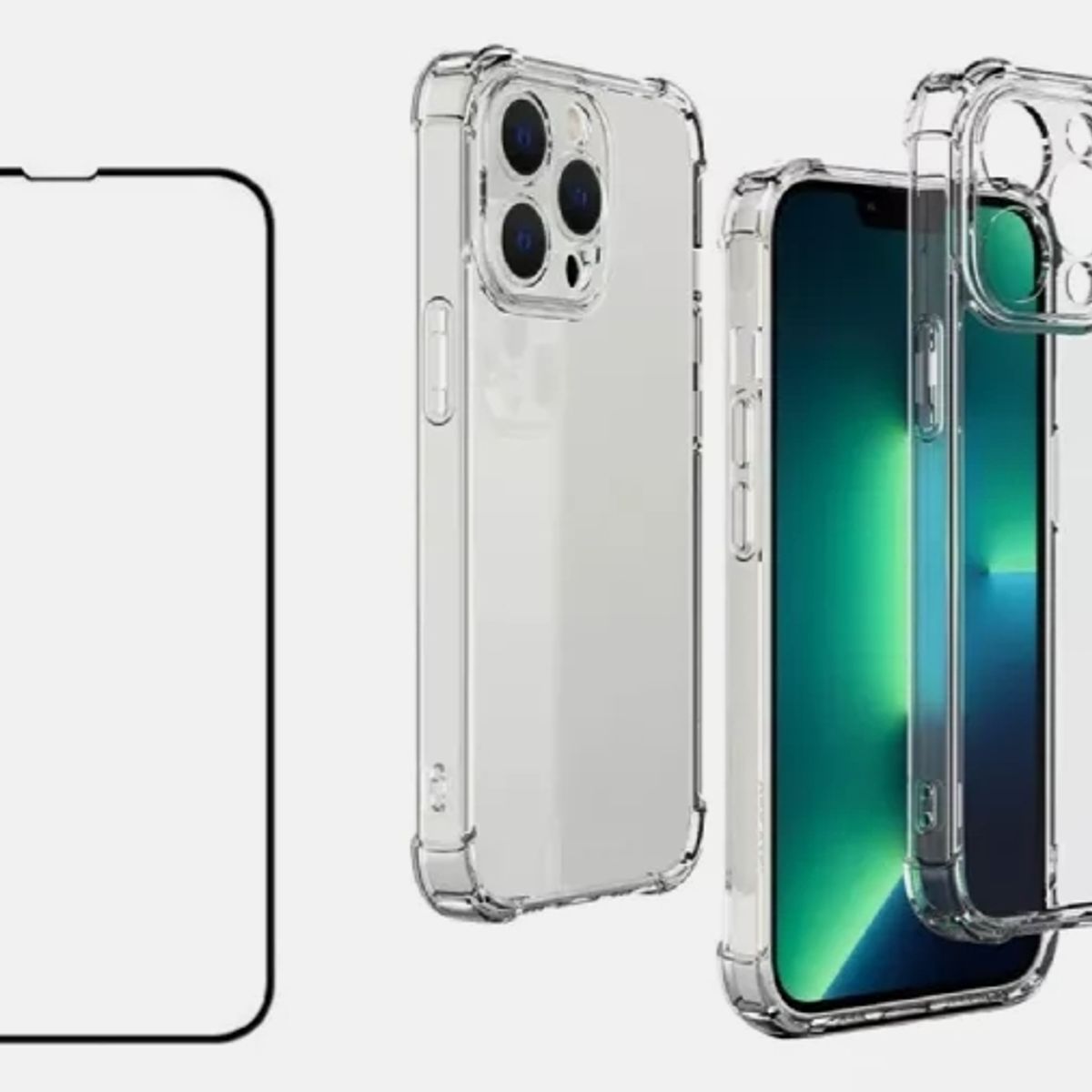 GENERICO - Funda de silicona + protector de pantalla para iPhone 15/Pro/Max/Plus Pack 2 en 1