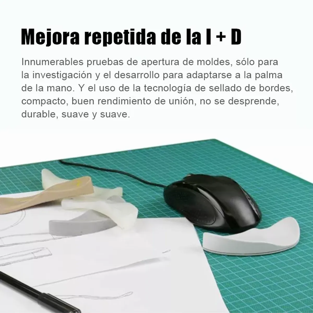 GENERICO - Almohadilla Ergonómica de Gel de Silicona para Ratón Gamer Antifatiga y Antideslizante
