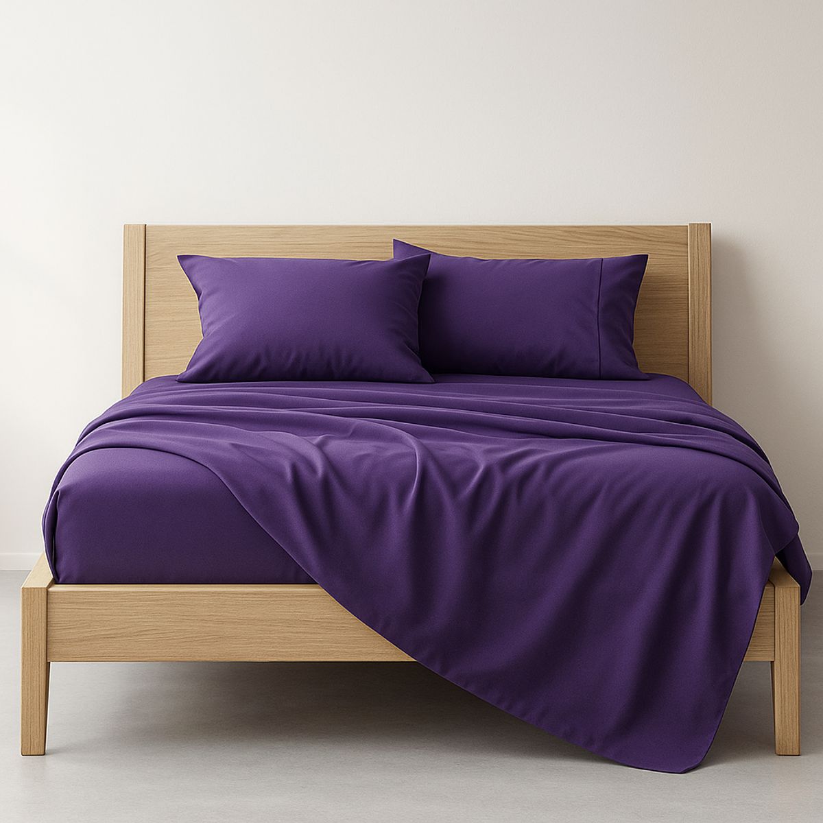 ARMONIA - Sábanas Morado 800 Hilos Liso 15 Plazas