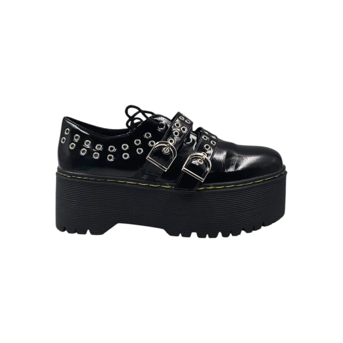 HERIEL - Zapato Negro Charol Plataforma Mujer