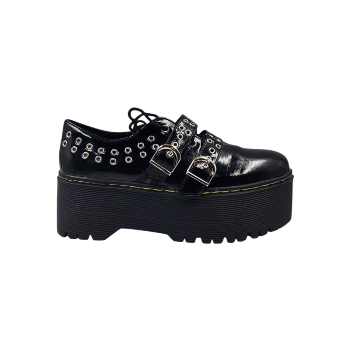 HERIEL - Zapato Negro Charol Plataforma Mujer