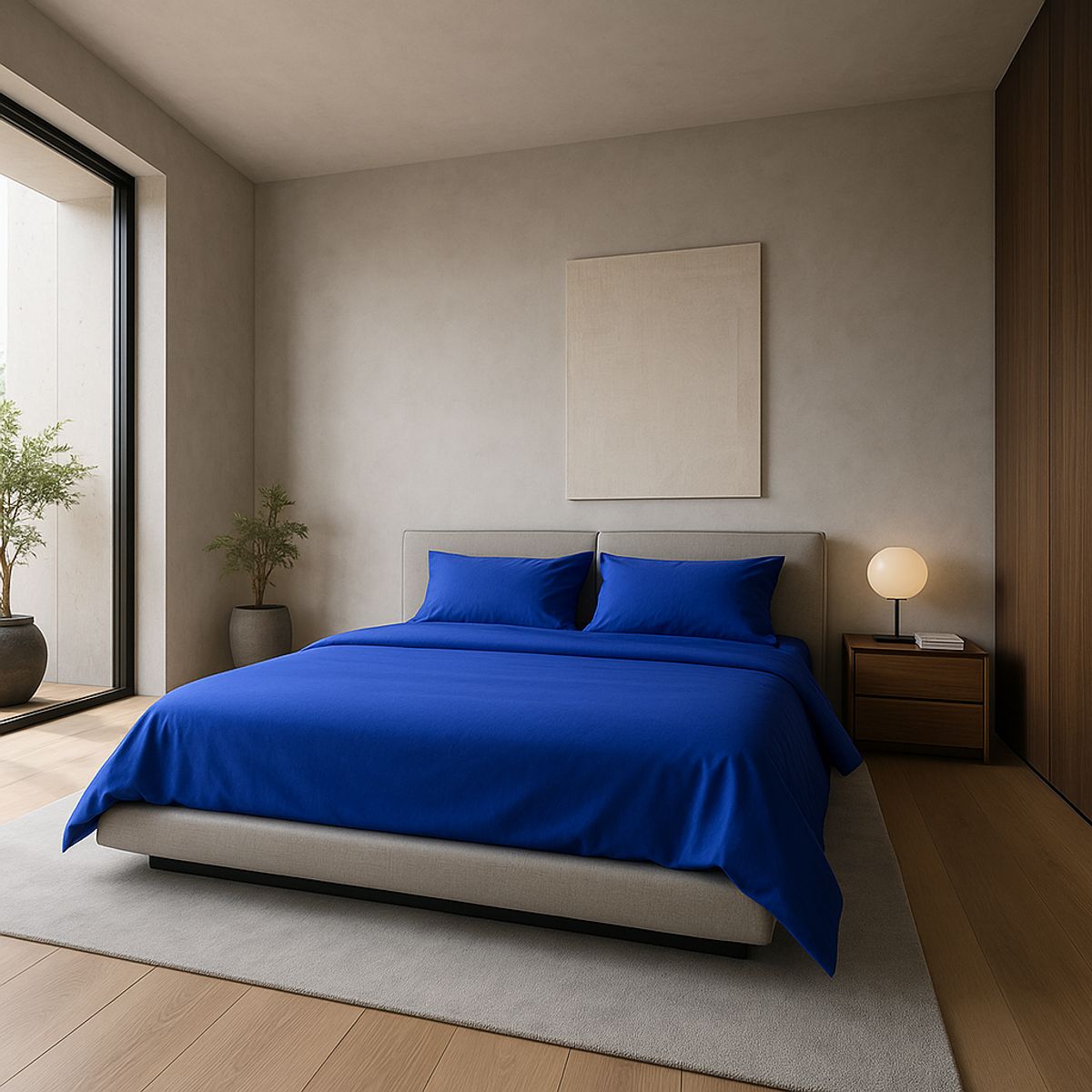 ARMONIA - Sábanas 800 Hilos Azul Rey Cama 15 Plazas