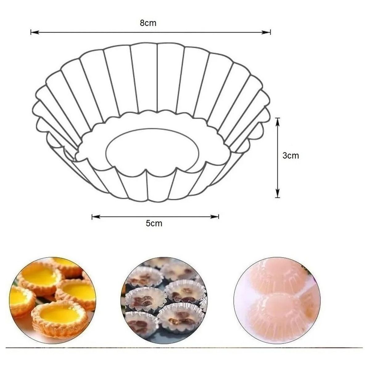 PASTELERIUSCL - Pack 24 Molde Mini Tartaleta Tarta Moldes Para Reposteria Molde Para Tartas Para Hornear Resistentes
