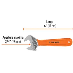 TRUPER - Llave Francesa 6 Pet-6x