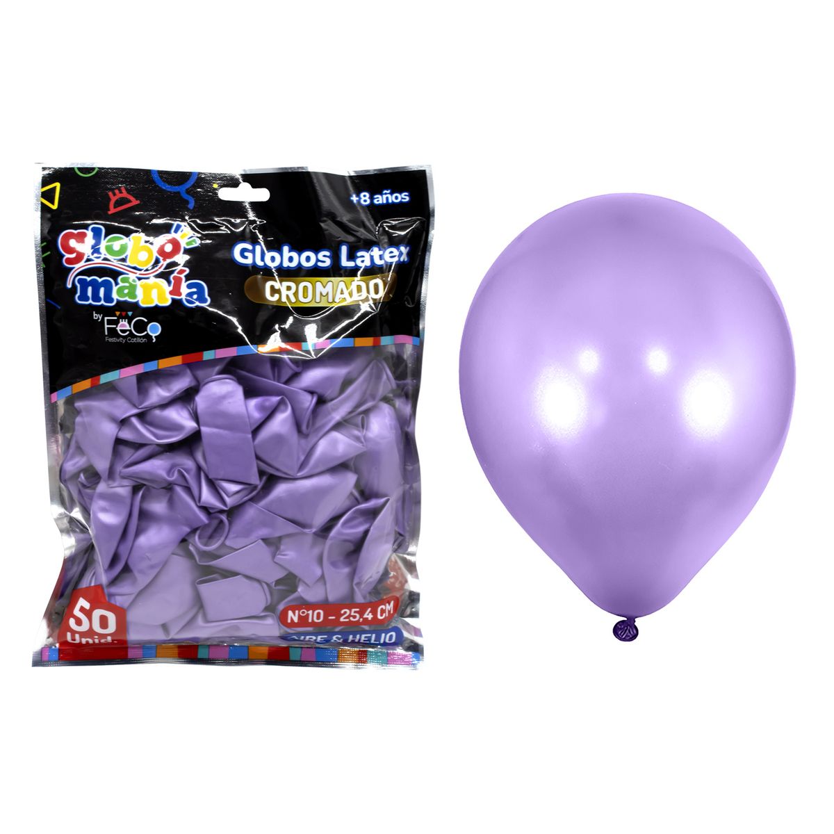 GENERICO - GLOBO 10 CHROME MORADO X50UNI