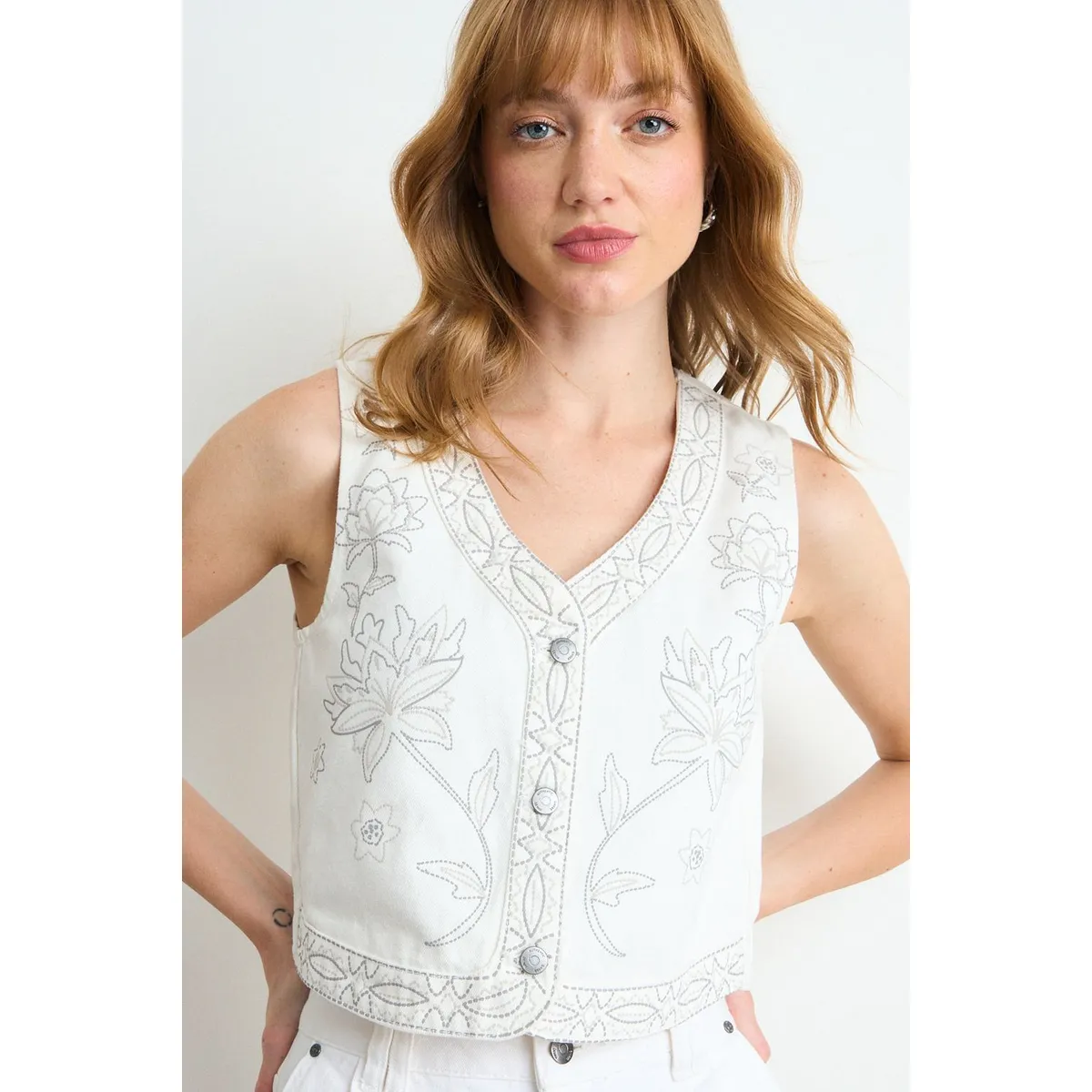 IO - Gilet Liso Mujer Crudo Io