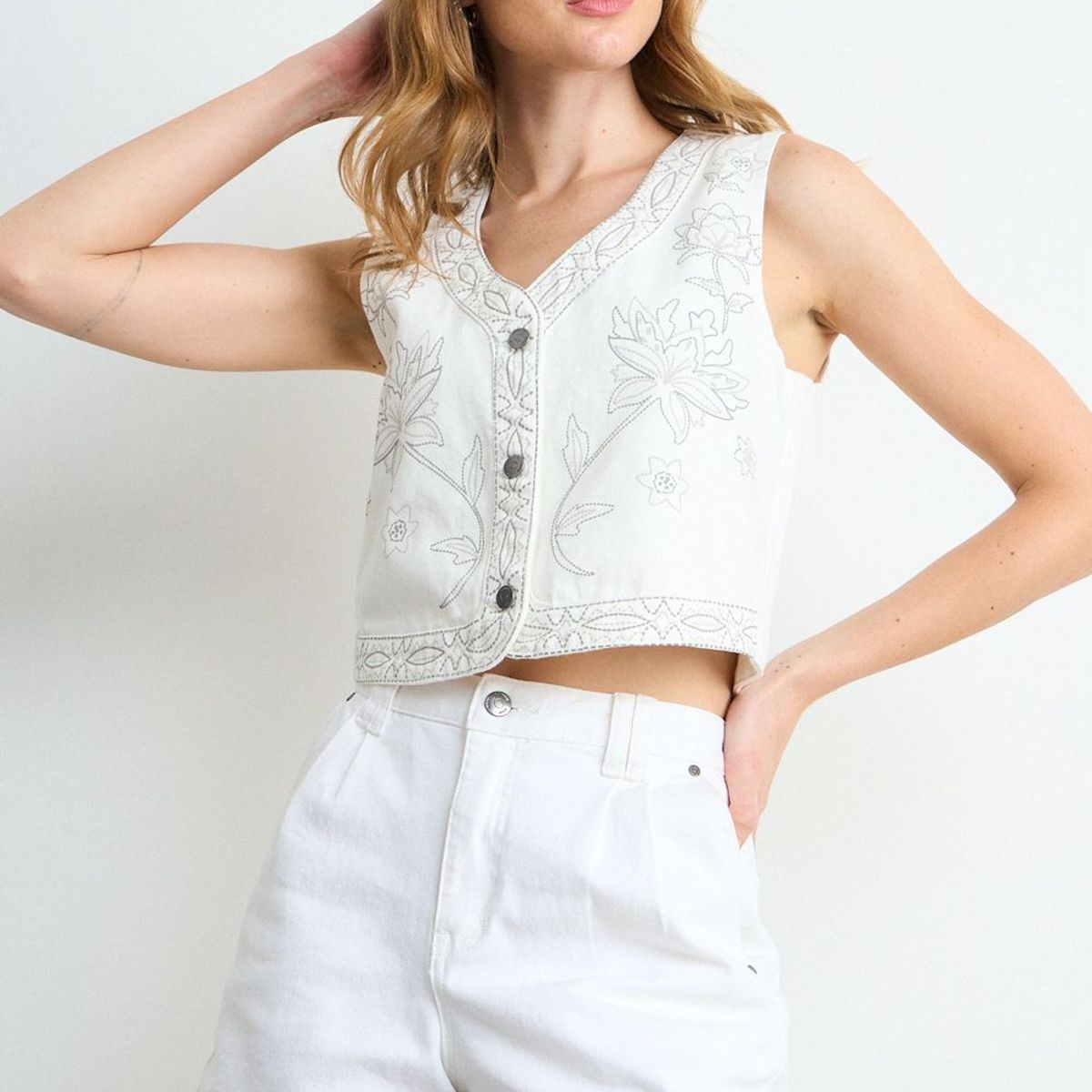 IO - Gilet Liso Mujer Crudo Io