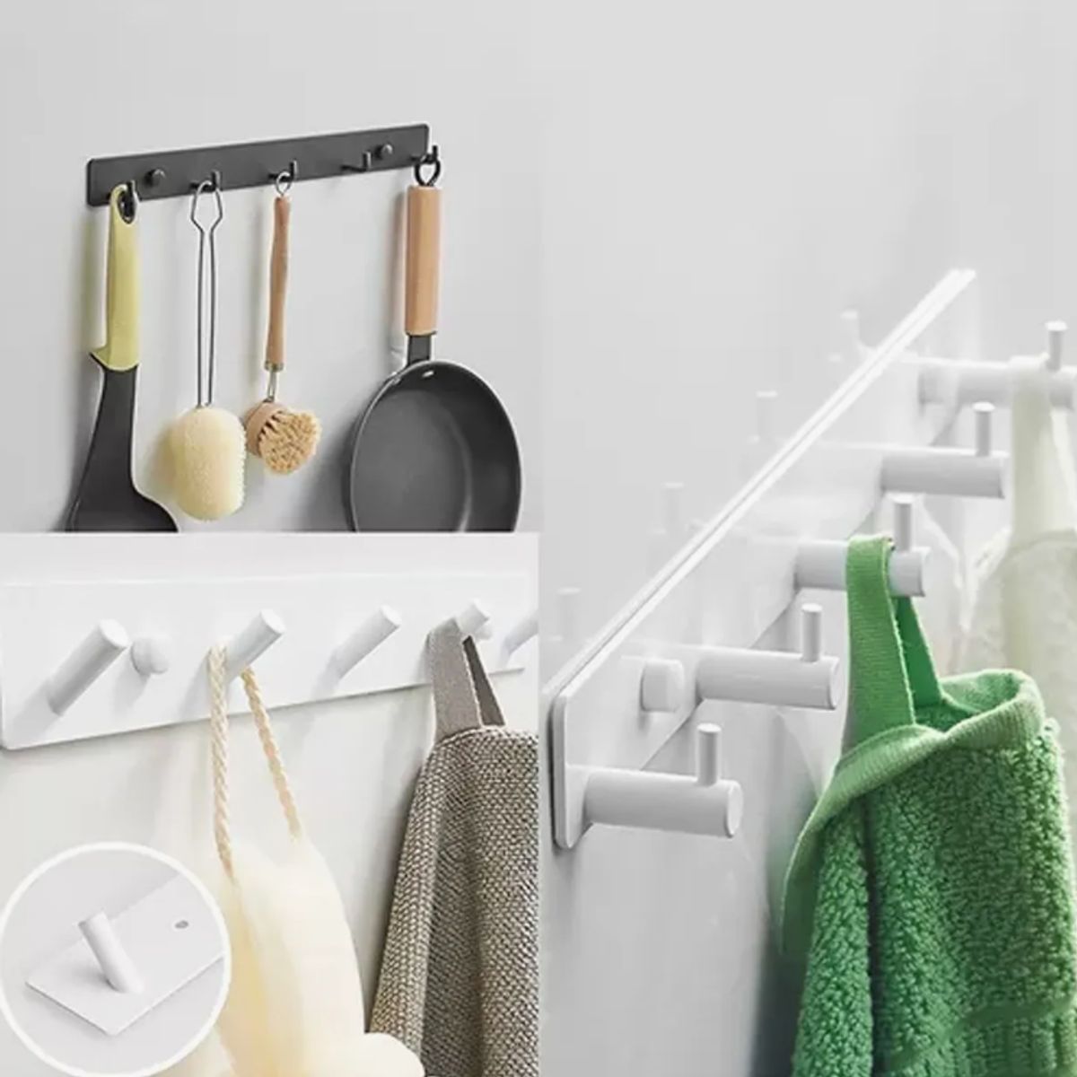 OKAY - Perchero De Pared Con Ganchos De Acero Inoxidable Ptoallas