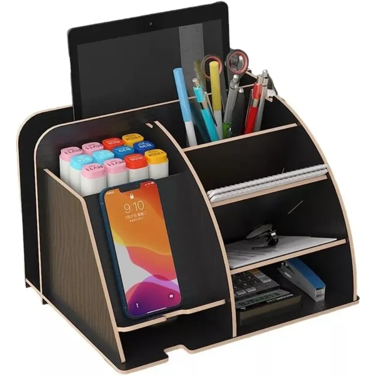 OKAY - Organizador De Lápices Plumones Escritorio Negro