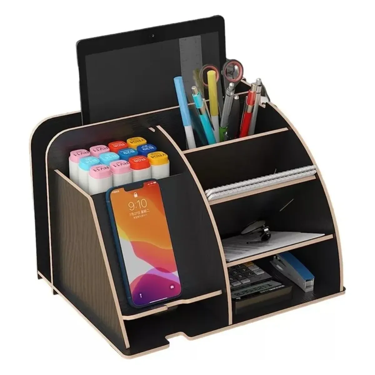 OKAY - Organizador De Lápices Plumones Escritorio Negro