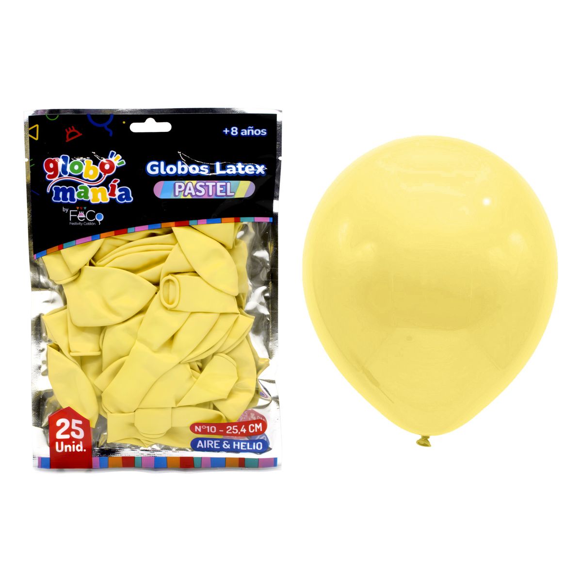 GENERICO - GLOBO 10 PASTEL AMARILLO X25UNI