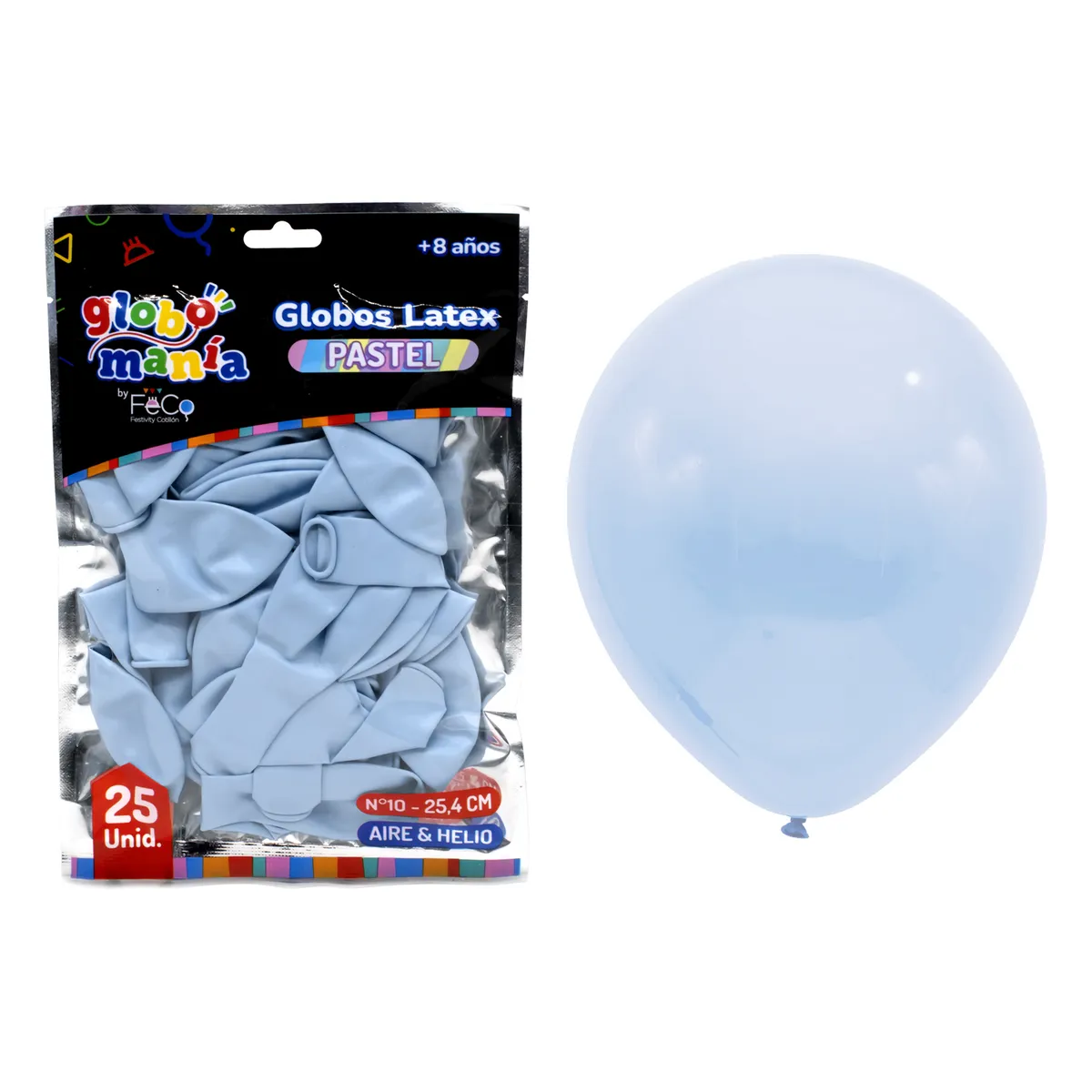 GENERICO - GLOBO 10 PASTEL CELESTE X25UNI