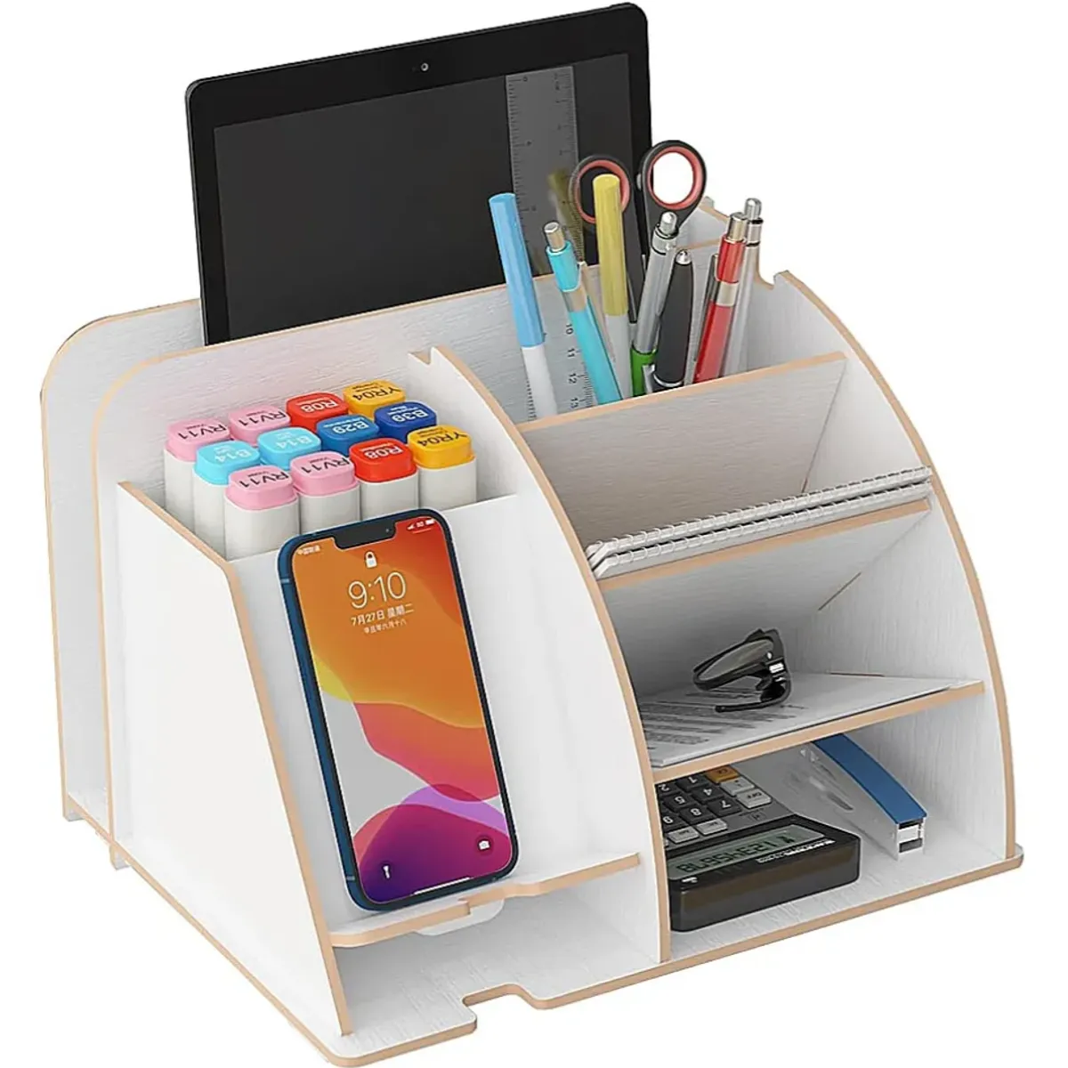 OKAY - Organizador De Lápices Plumones Escritorio Blanco