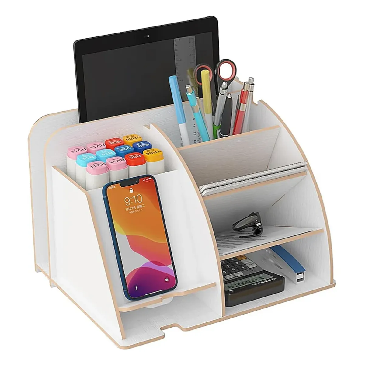 OKAY - Organizador De Lápices Plumones Escritorio Blanco