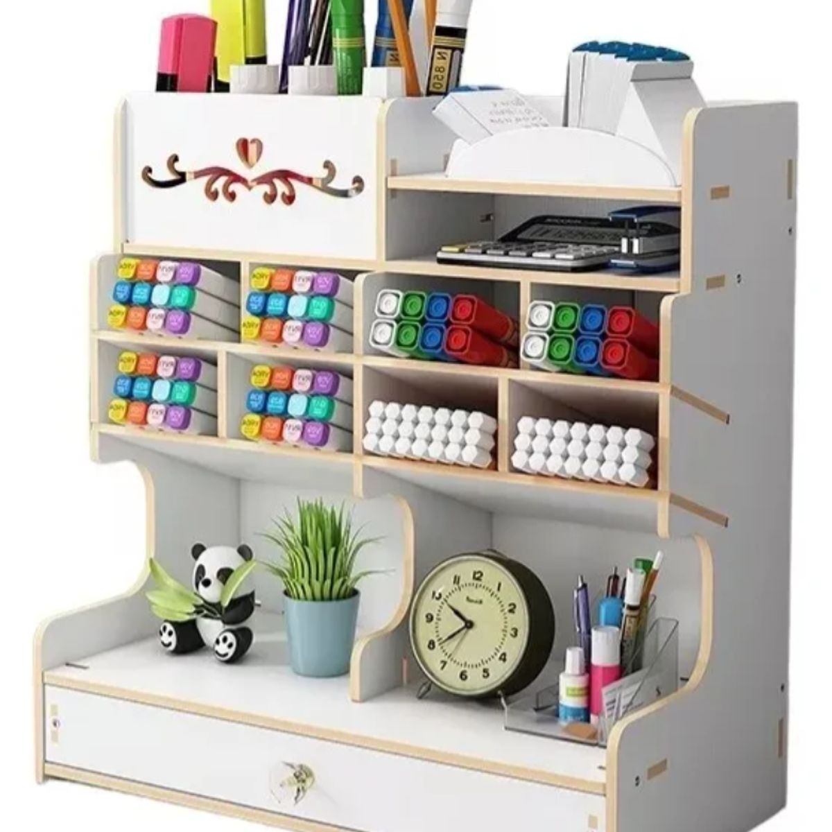 OKAY - Organizador De Lápices Plumones Escritorio Blanco