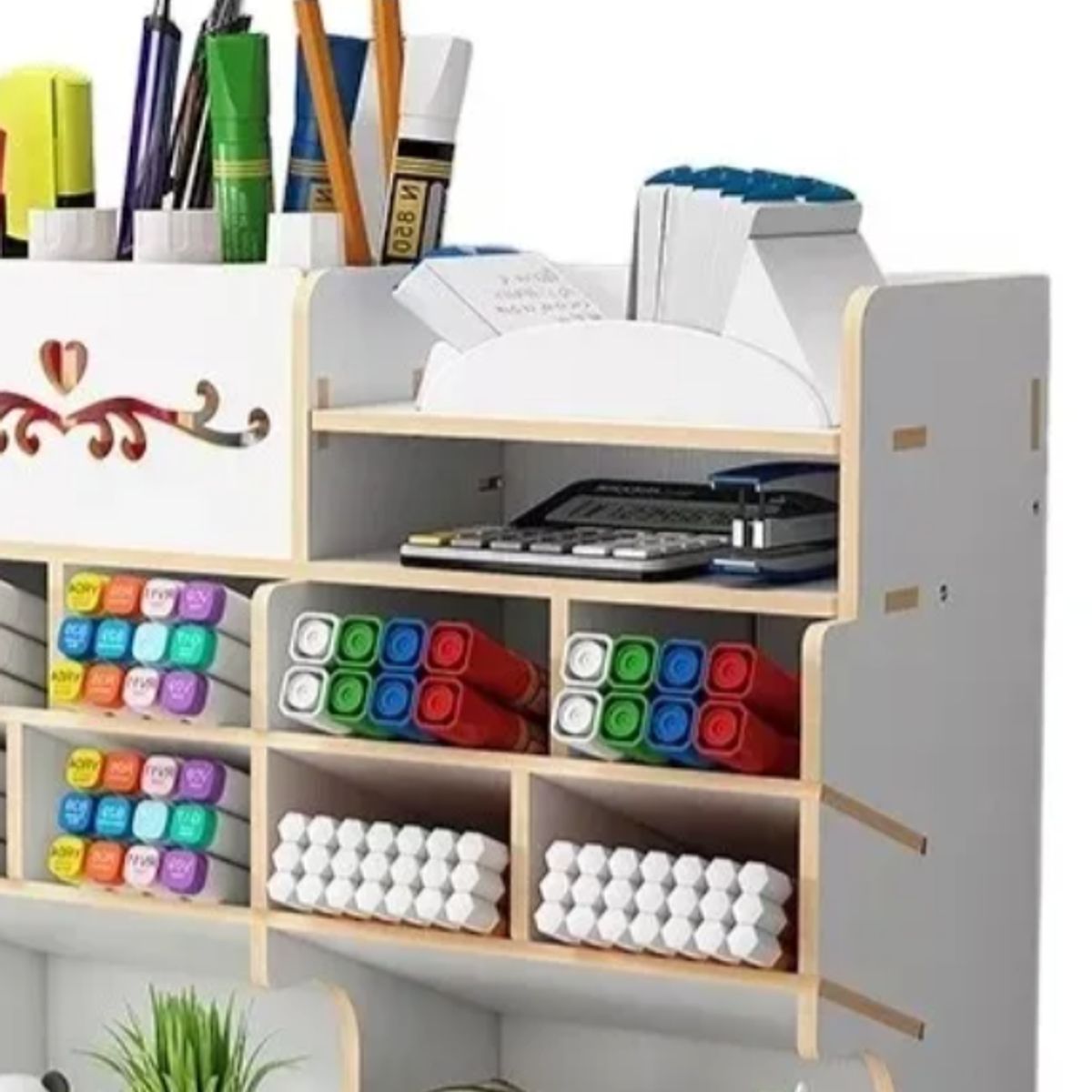 OKAY - Organizador De Lápices Plumones Escritorio Blanco