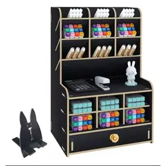 OKAY - Organizador De Lápices Plumones Escritorio Negro