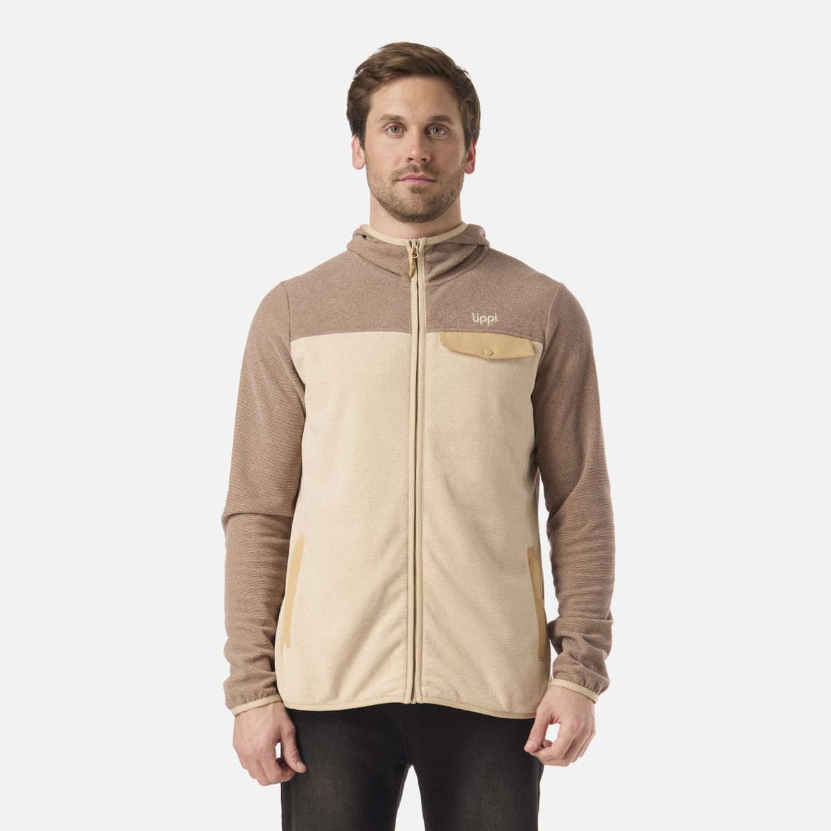LIPPI - Polar Hombre Fireplace Full Zip Hoody Sweatshirt Beige Lippi