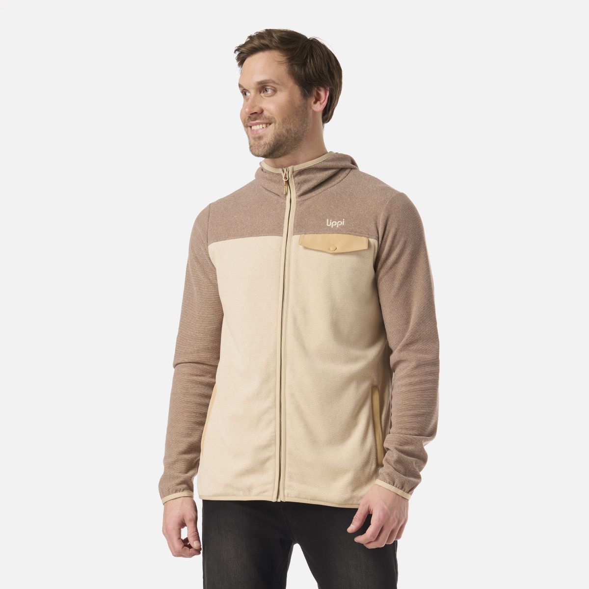 LIPPI - Polar Hombre Fireplace Full Zip Hoody Sweatshirt Beige Lippi